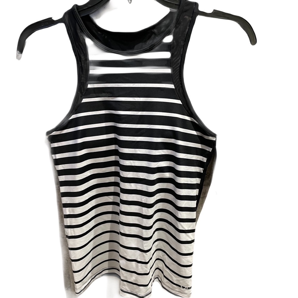 ❤️ GAP FIT GAPFIT BLACK & WHITE STRIPED TANK TOP SMALL NEW